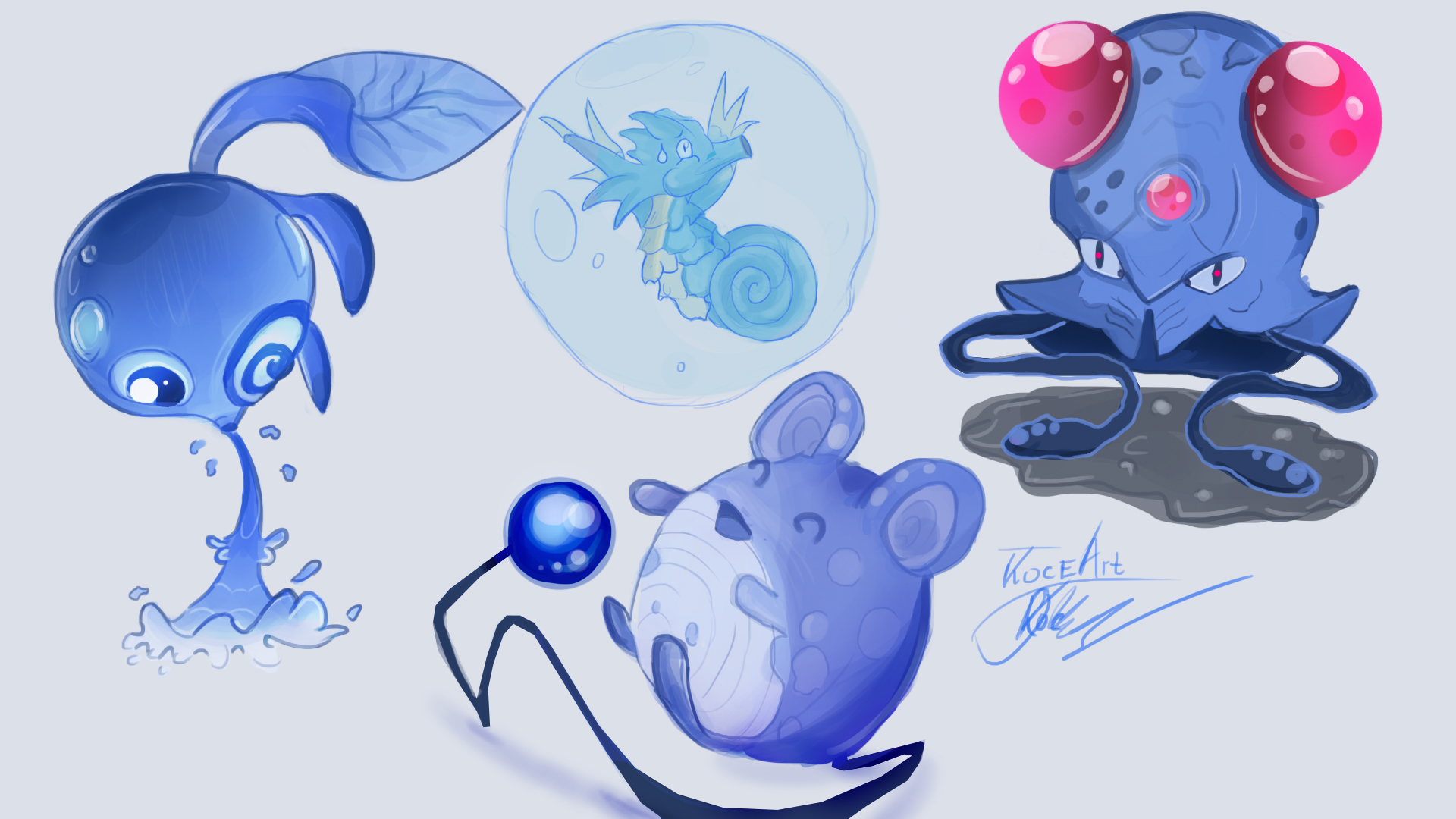 Pokemons - water type by Koce-Art on DeviantArt