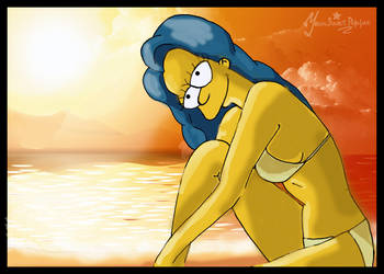 Marge on a Beach