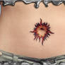 Belly Button Sun - tattoo