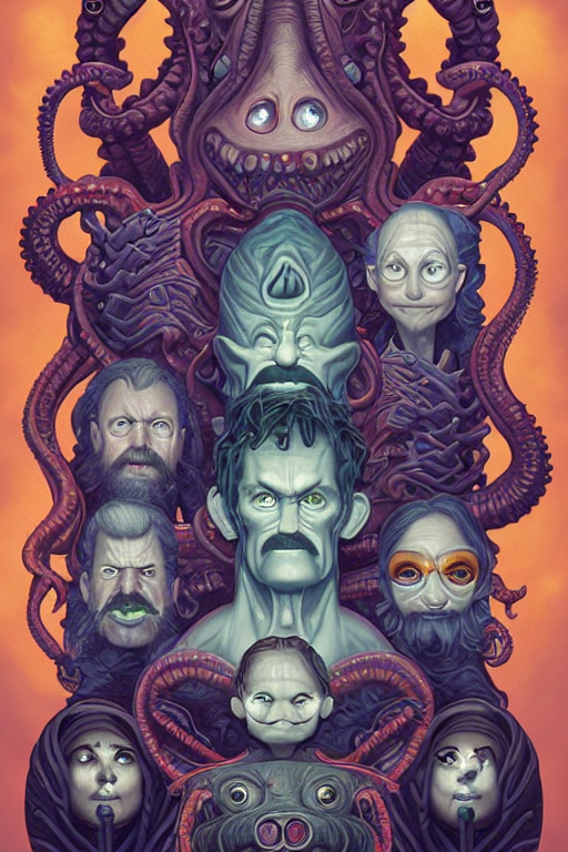 Lovecraftian Group Portrait Of Grumpy ETs by Finhandley on DeviantArt