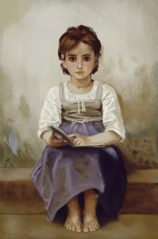 Study of Bouguereau 's 'The Difficult Lesson '