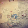 Sonic saving a girl from a bunch of thugs
