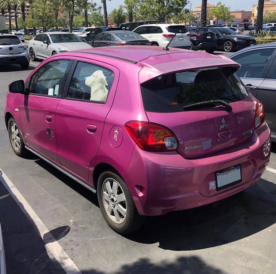 Pink Mitsubishi Mirage in Commerce, California by Kitsuoi on DeviantArt