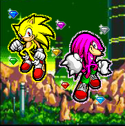 Super Sonic and Super Knuckles by MegaRed on DeviantArt