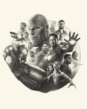 Avengers Infinity War Pencil Art working process