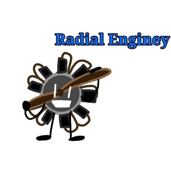 Fanmade BFB character: Radial Engine by memes1253 on DeviantArt