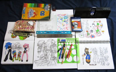 sketchbooks and materials