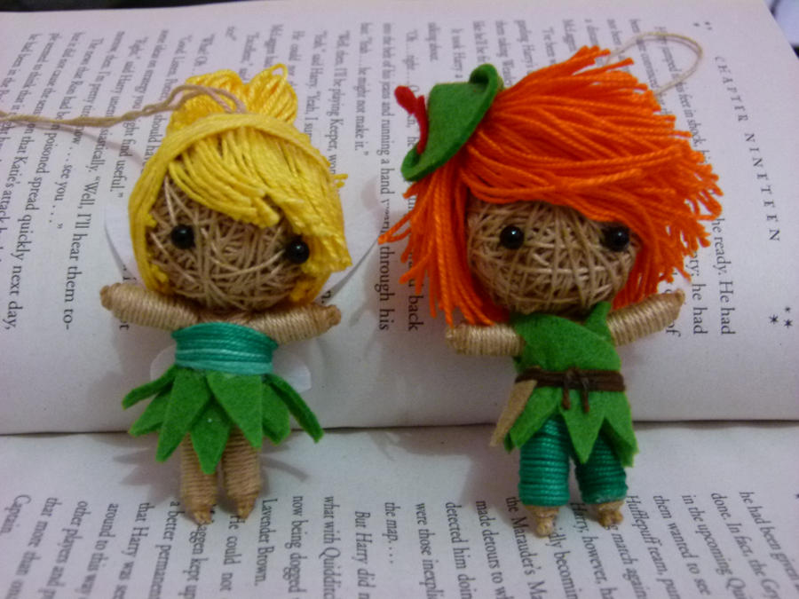 Tinker Bell and Peter Pan string doll