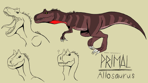 Genndy tartakovsky primal allosaurus style.