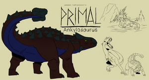 Genndy tartakovsky primal ankylosaurus style.