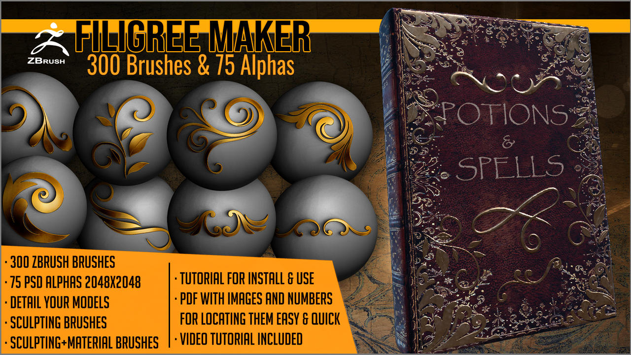 Filigree Maker 300 ZBrush Brushes And 75 Alphas by J-o-r-d-i on DeviantArt