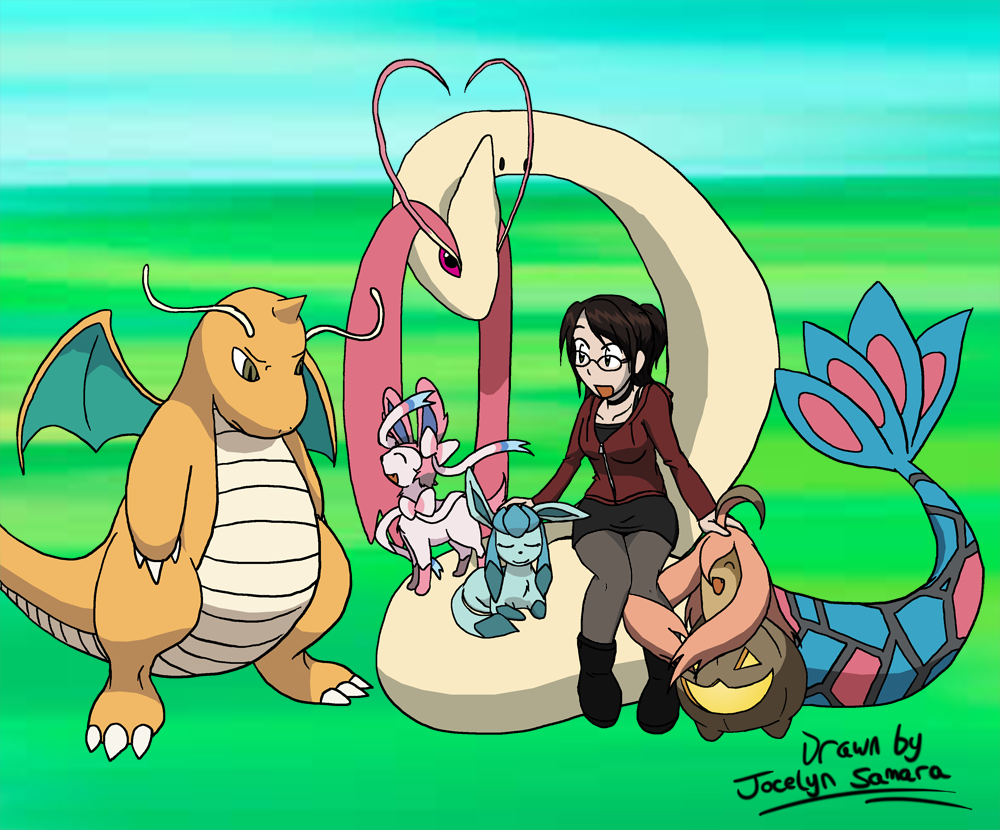 Just a standard trainer with Pokemon team picture