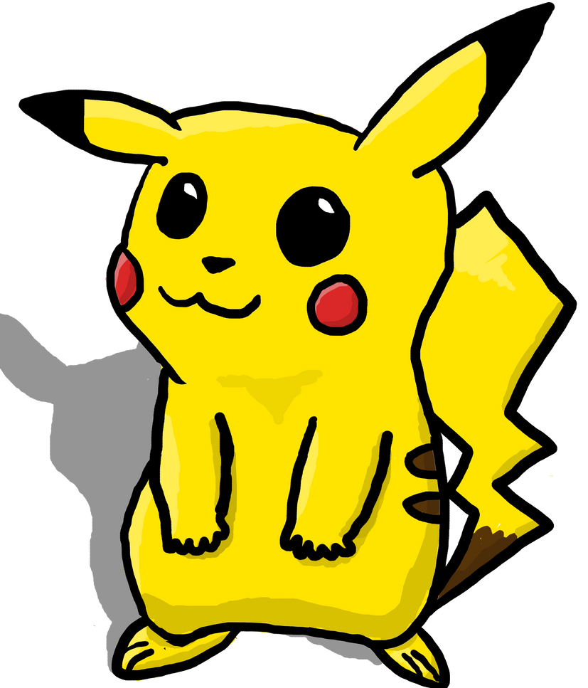 Pikachu (with transparent background and shadow) by the-desert-seagull