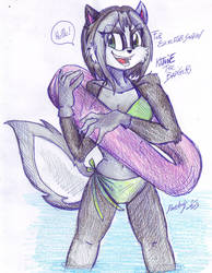 Kathie the Badger in a Bikini