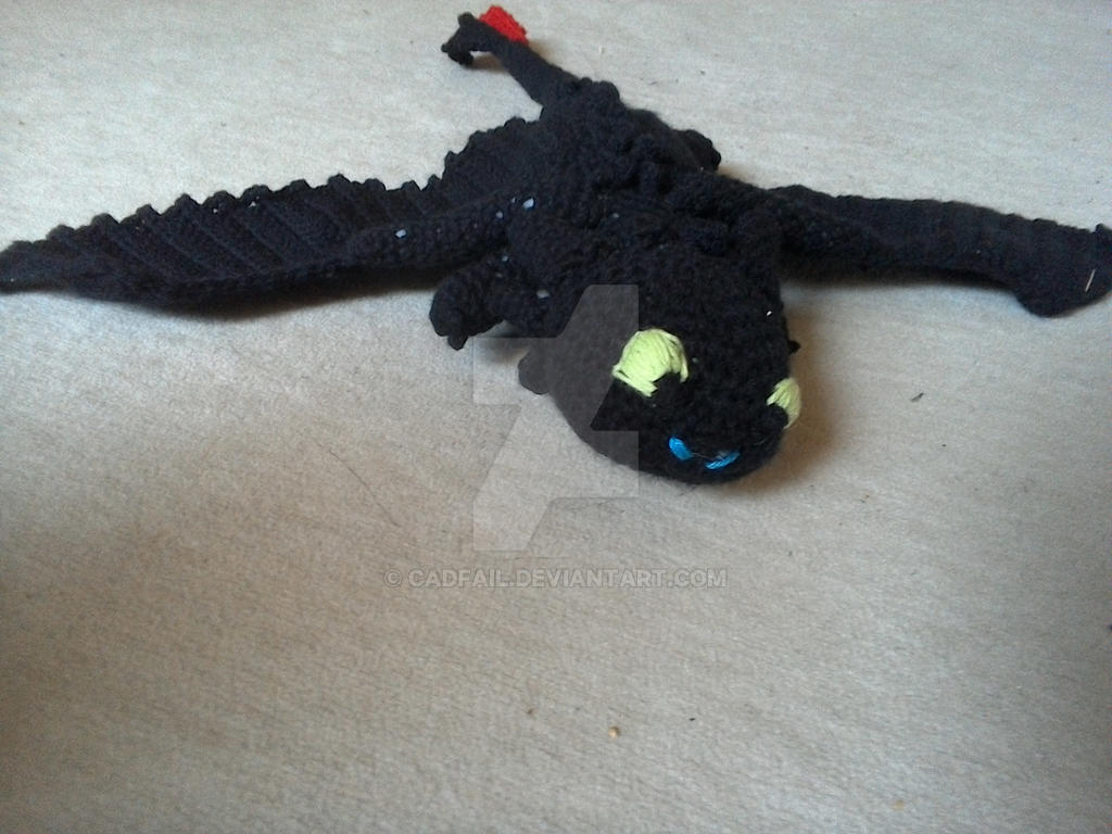 Macrame Toothless Crochet Toothless 2nd Film frontal view by Cadfail on DeviantArt