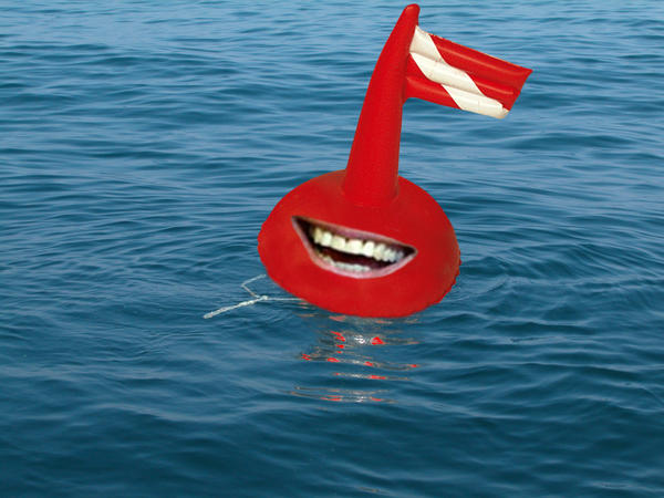 speaking buoy, with B. mouth