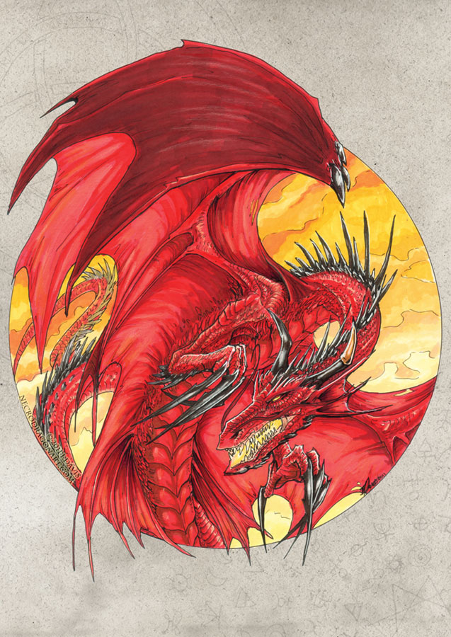 Circle Dragon. Red