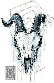 Inktober17 - Goat Skull