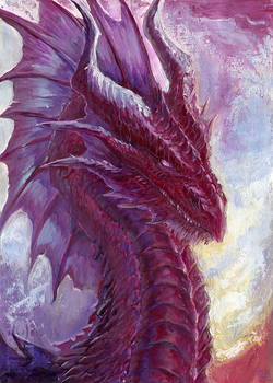 Dragon Portrait in Quinacridone
