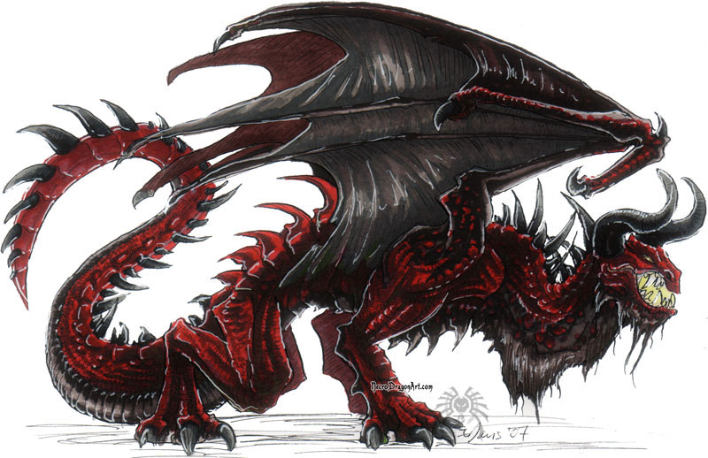 red dragon. markers