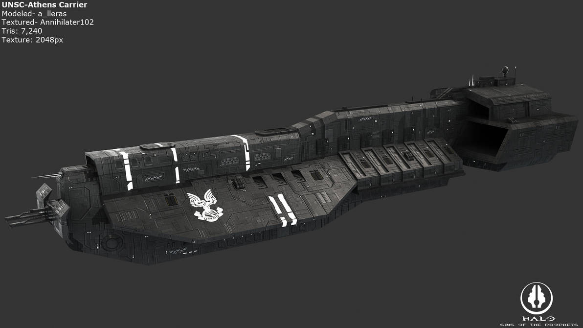 Unsc Ship Models 3D Model: UNSC Athens Carrier - Old Model by Annihilater102 on DeviantArt