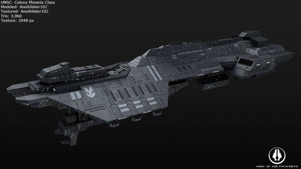 3D Model: UNSC Colony Ship - Phoenix Class