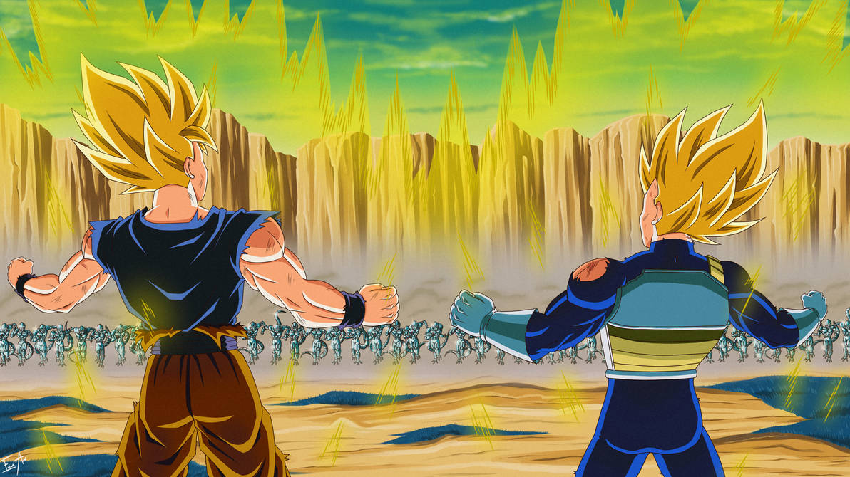 Goku y Vegeta vs Metal Cooler by ErickArtX on DeviantArt