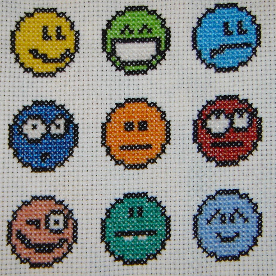 Emoticon cross stitch