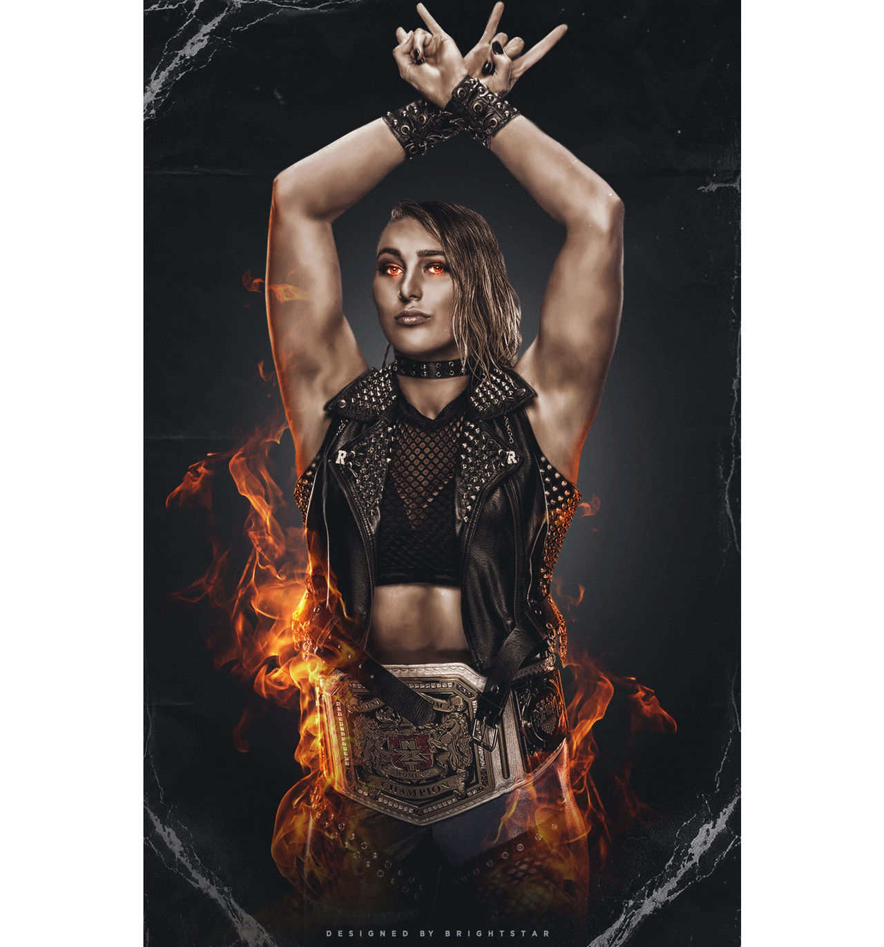 Rhea Ripley NXT UK Women's Champion 2018 PNG by AmbriegnsAsylum16