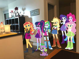 The Mane Seven and Spike chilling in My House by Rizo2612Studios