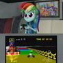 Rainbow Dash playing Mario Kart 64