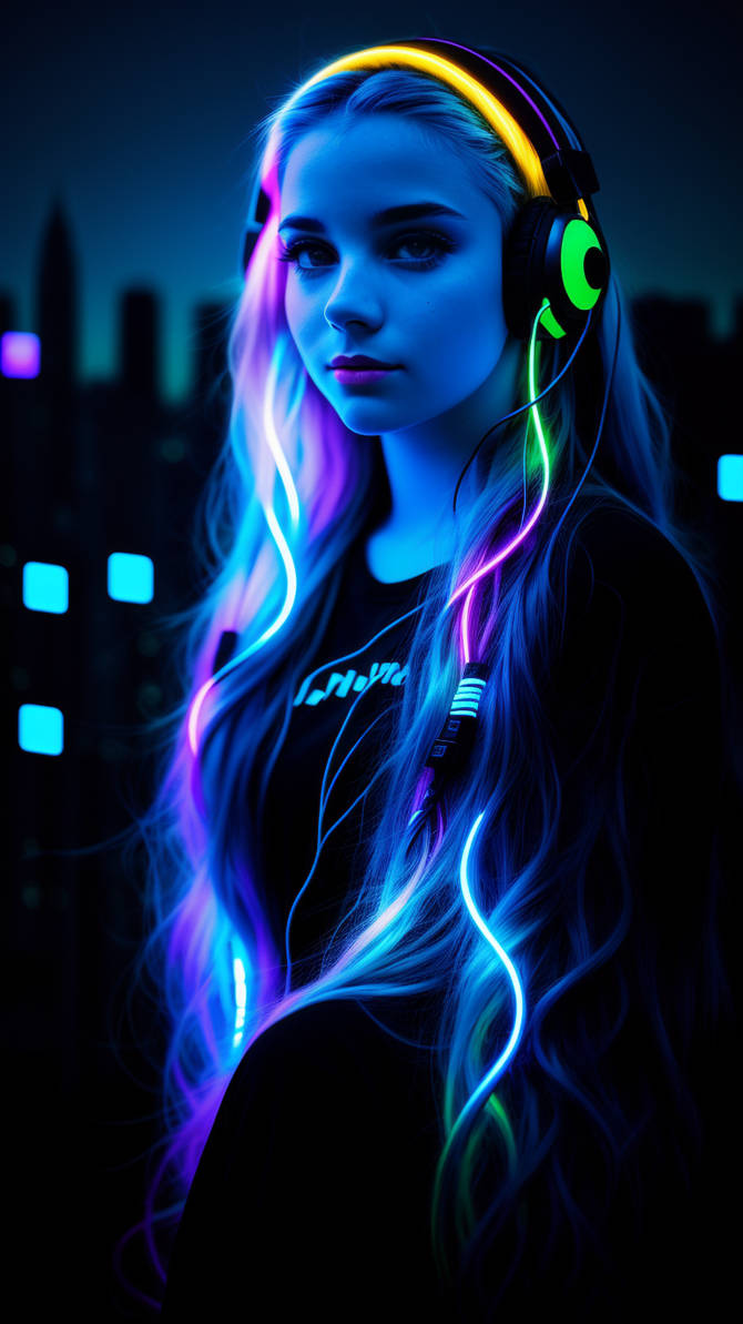 Colorful Girl with Aurora + WallpaperEngine by SirBSpeciaaL on DeviantArt