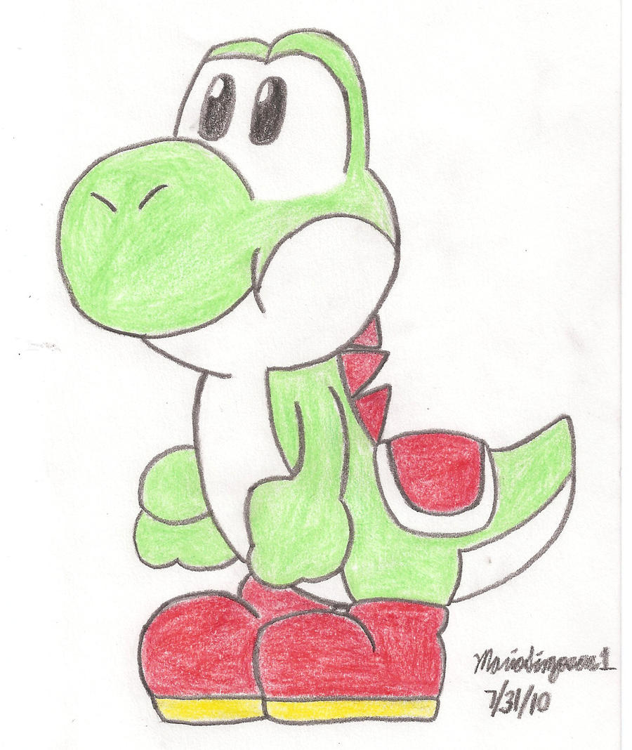 Yoshi Drawing by MarioSimpson1 on DeviantArt