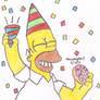 Homer Partying