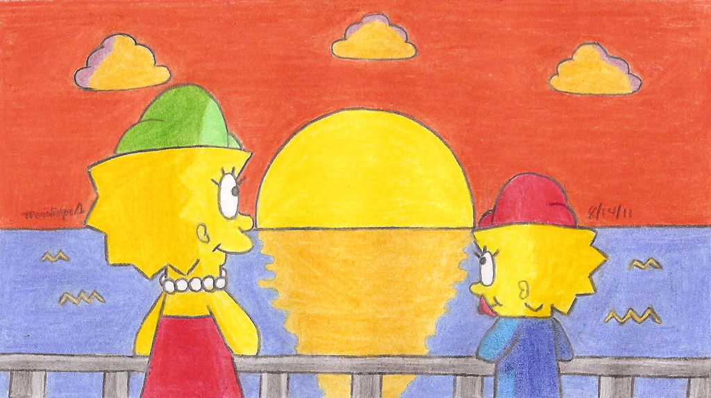 Simpsons Sunset Watching the Sunset by MarioSimpson1 on DeviantArt