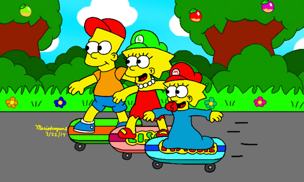 Skateboarding with Bart