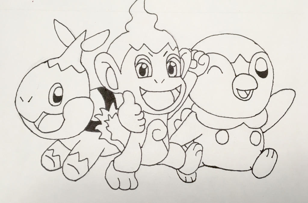 Inktober 2019 Day 7- Pokemon Gen 4 Starters by MarioSimpson1 on DeviantArt