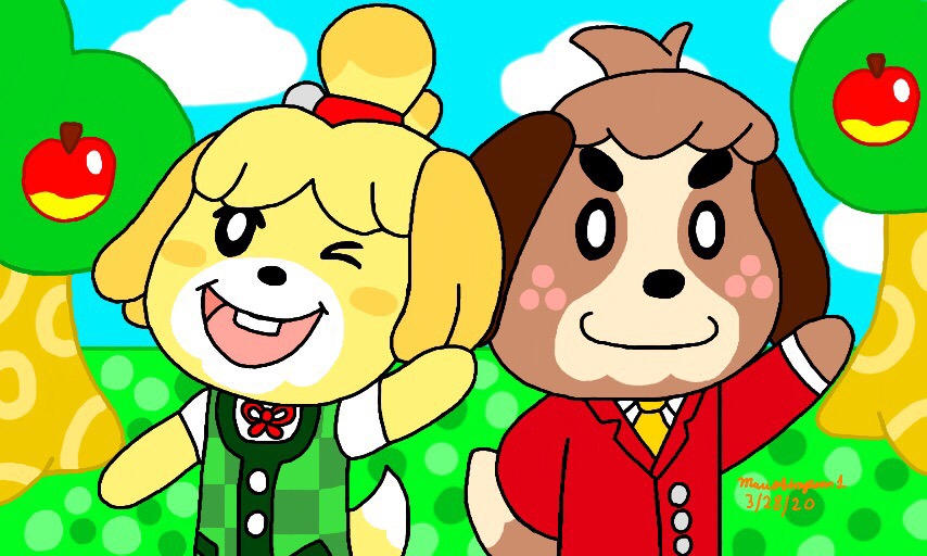 Dagby Deviantart Isabelle and Digby by MarioSimpson1 on DeviantArt