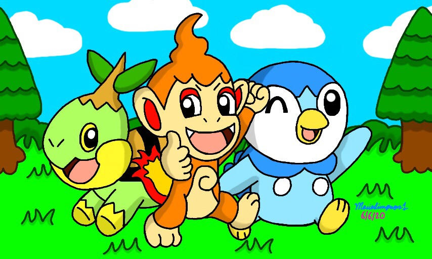 Pokemon Gen 4 Starters by MarioSimpson1 on DeviantArt