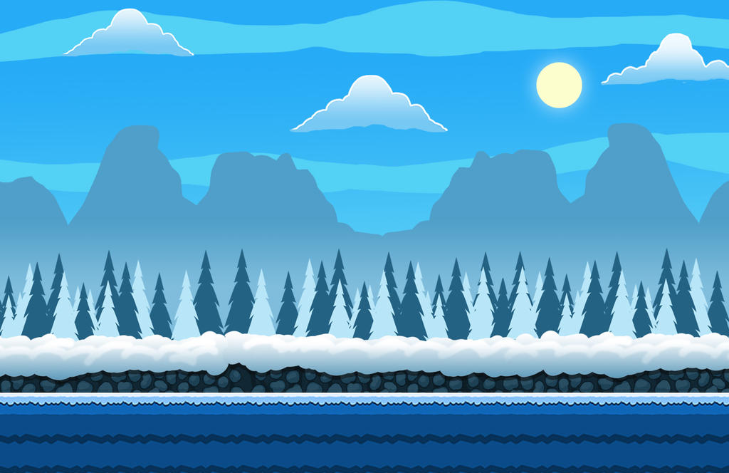 Snow area 2D background by andigr on DeviantArt