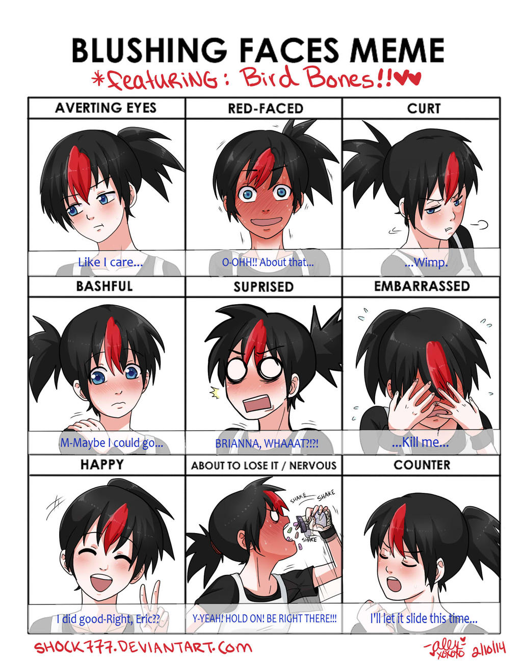 Deviantart Blushing Blushing Faces Meme- BB by shock777 on DeviantArt