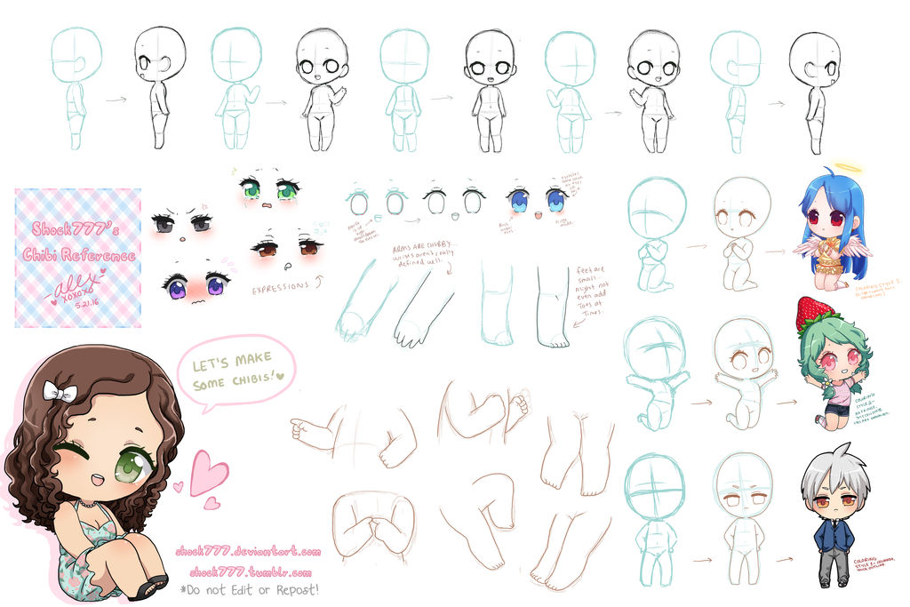 Chibi Reference Sheet by shock777 on DeviantArt