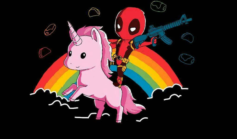 Deadpool Riding Unicorn Deadpool Riding an Pink Unicorn by FrostBittenDragon36 on DeviantArt
