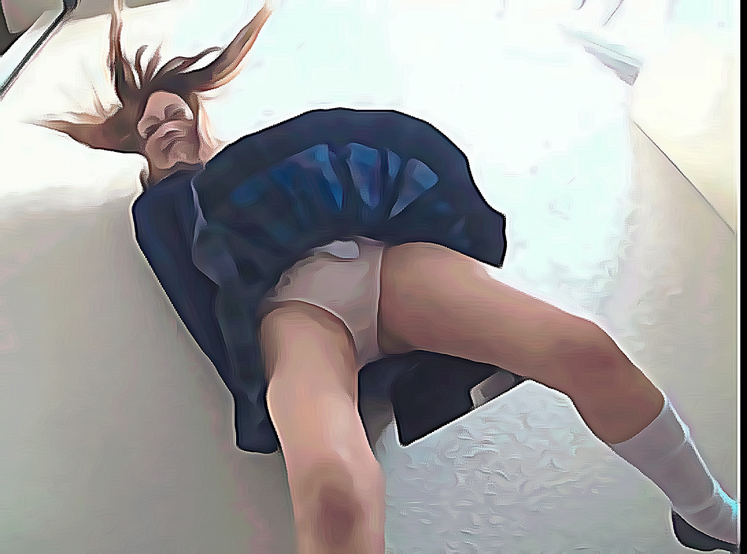 schoolgirl windy upskirt
