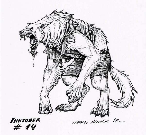 Werewolf Ink Werewolf - Inktober 14 2017 by BrokenMachine86 on DeviantArt