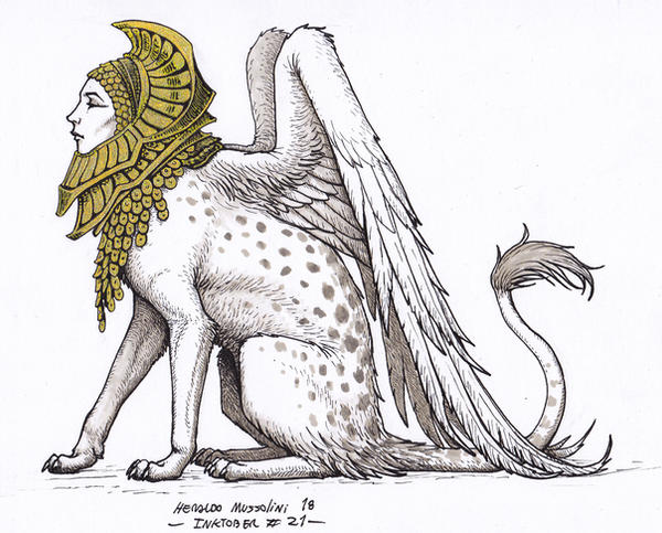 Sphinx - Inktober 21/2018 by BrokenMachine86 on DeviantArt
