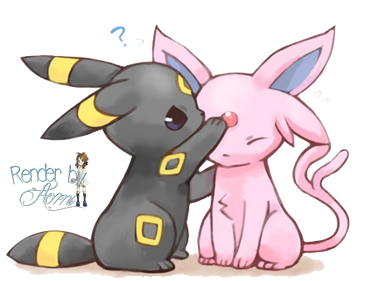 Espeon y Umbreon Kawaii Render