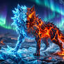 Massive wolf standing in the snow