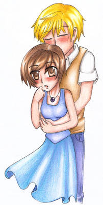 Tamaki x Haruhi hugging