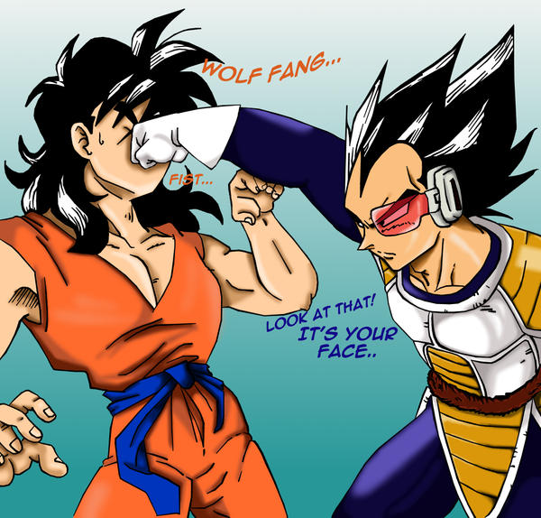 Vegeta punches Yamcha